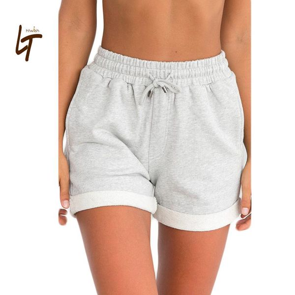 

women's shorts fashion summer mid waist drawstring casual loose straight sweatpants outwear, White;black