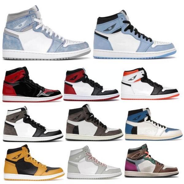 

hyper royal 1 1s basketball shoes sneakers jumpman men women high og travis scotts dark mocha prototype pollen light smoke grey