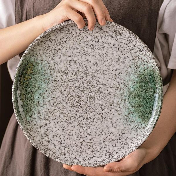 

dishes & plates japanese steak plate ceramic western flat home retro dinner dessert cake restaurant kitchen tableware