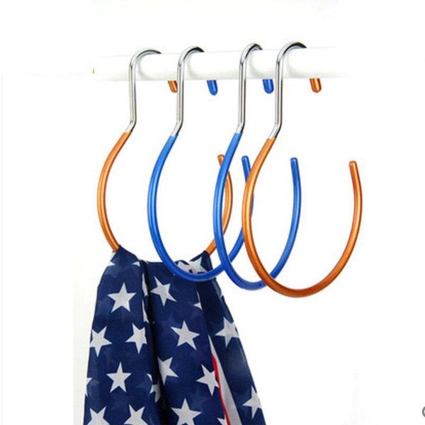 

hangers & racks 4pcs/lot stainless steel scarf rack anti-slip and plastic tie multi-function collection