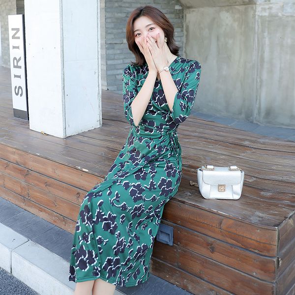 

new 2021 plus print summer evening long vintage party oversize short sleeve beach women es robe vestido prom umj6, Black;gray