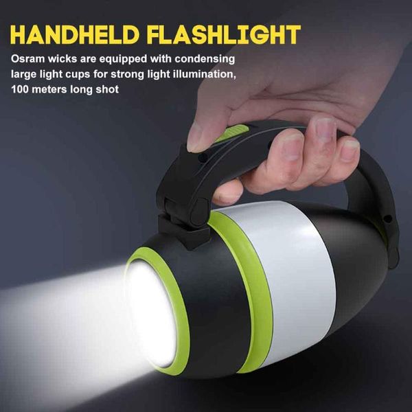 

outdoor camping home emergency light waterproof led adjustable angle multifunctional tent lamp abs usb rechargeable floodlight