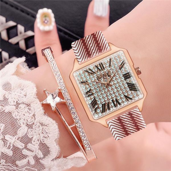 

wristwatches fashion roma dial square women watch ladies leather strap quartz clock gift relogio feminino, Slivery;brown