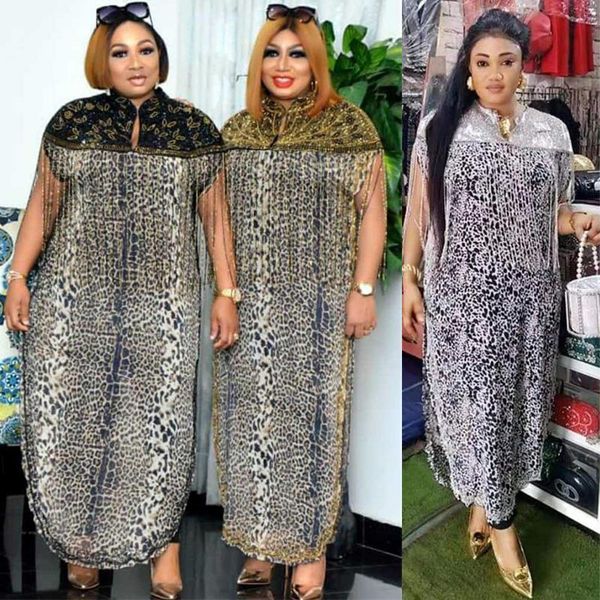 

ethnic clothing leopard print dashiki african dresses plus size women two piece dress pants set 2021 tassel sequin outfits femme robe, Red