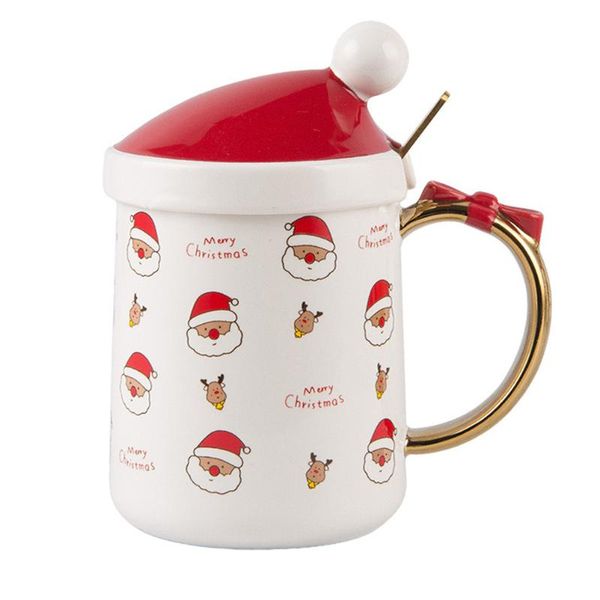 

mugs 1 set christmas themed coffee mug drinking cup breakfast with spoon