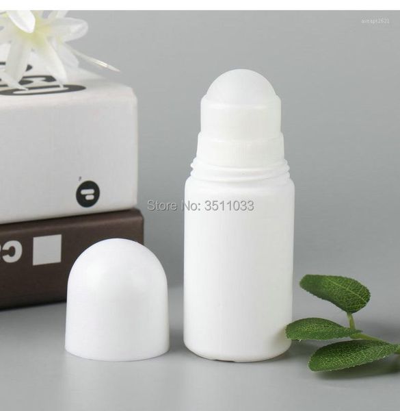

50ml plastic deodorant roll on bottle white lid empty cosmetic pot with round cap 50cc personal care bottles storage & jars