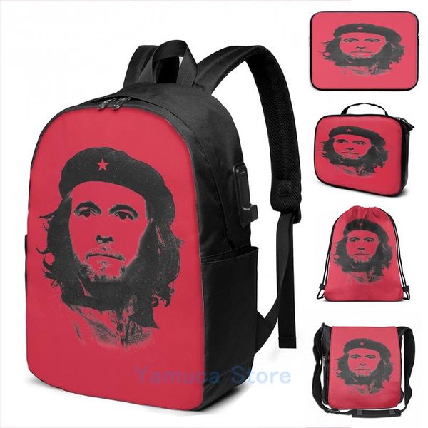 

backpack funny graphic print erik ten hag-che guevara usb charge men school bags women bag travel laptop