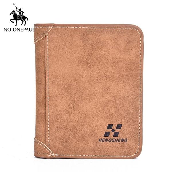 

wallets no.onepaul 2021 men's wallet short frosted leather retro three fold vertical youth korean multi-card, Red;black