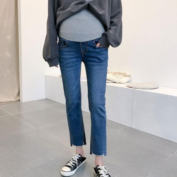 

maternity bottoms pregnancy jeans pants for work fall pregnant clothes waist extender extension pant women, White