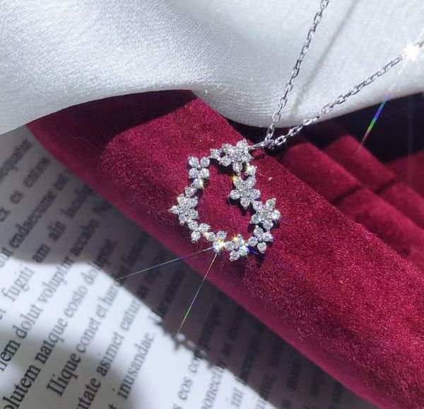 

pendant necklaces 2021 women's necklace fashion love hollow wedding bridal jewelry party clavicle chain, Silver