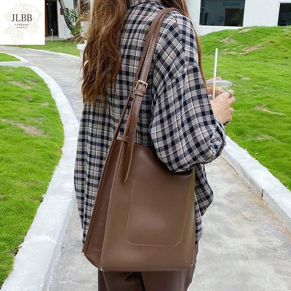 

retro crossbody bag for women shoulder bags ladies large capacity pocket pu leather fashion women's handbag totes brown bolsas