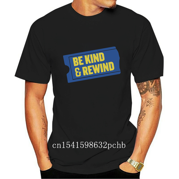

men's t-shirts be kind rewind t-shirt retro 90s party nostalgia 1990s culture t shirt 100% cotton soft close-fitting short-sleeved, White;black