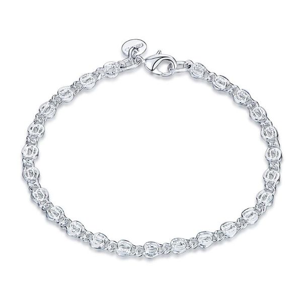 

charm bracelets simple sterling silver bracelet 925 lobster clasp european and american style jewelry, Golden;silver