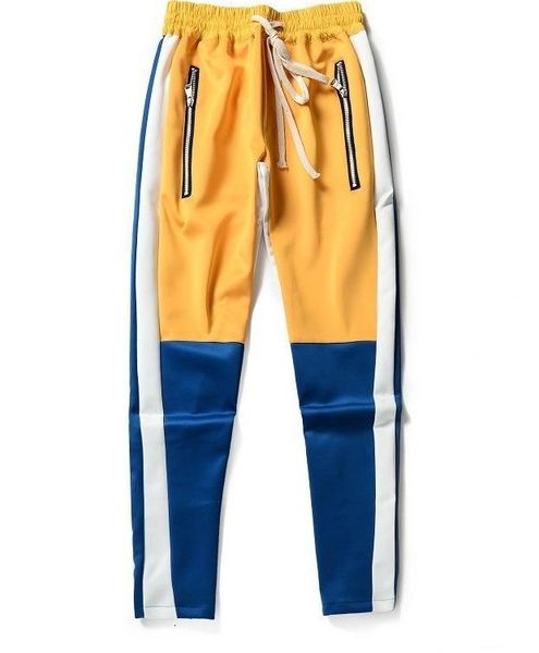 

men's pants pyjtrl male casual sports color matching ankle with zipper xfz2, Black