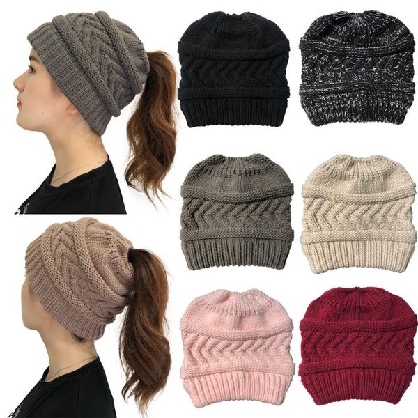 

beanie/skull caps thick warm winter beanie hat trendy chunky soft stretch cable knit skully cap for women, Blue;gray