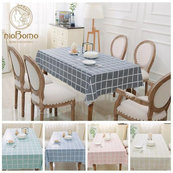 

niobono contracted plaid table cloth pvc water proof and anti-oil-resistant square table cloth for home