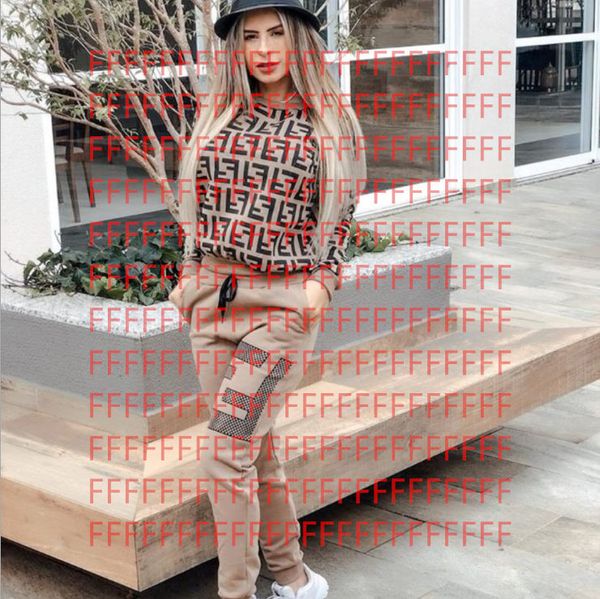 

women's clothing women's tracksuits fall winter designer two piece set fashion tracksuit casual letter print ladies women 2pc spor, Gray