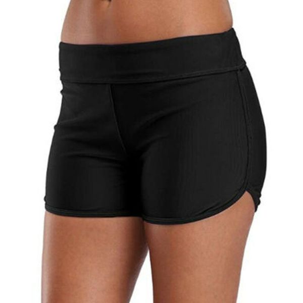 

solid women's swimming trunks plus size 5xl tankini swimsuit bottom fat beach swim shorts boxer briefs new panties