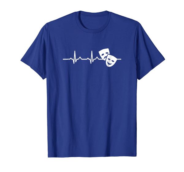 

acting masks theater heartbeat t-shirt, White;black