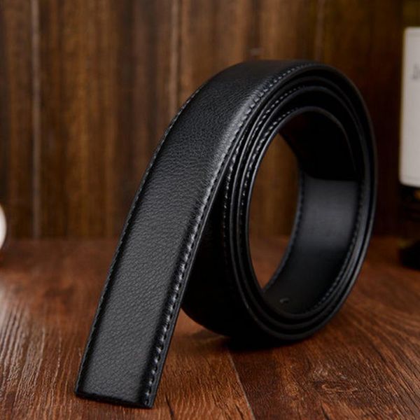 

belts men's genuine leather belt strap gentleman dress suit waist without buckle pd-0011, Black;brown