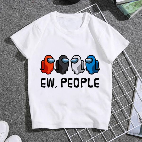 

2020 new game among us impostor t shirt child kawaii summer cartoon white t-shirt fashion harajuku anime graphic tees unise, Blue