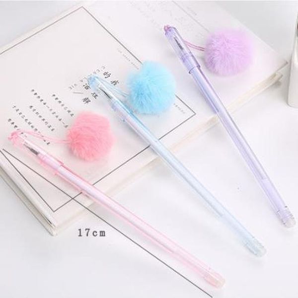 

hair ball hanger korean stationery nice novelty cartoon kawaii pens black ink gel pen