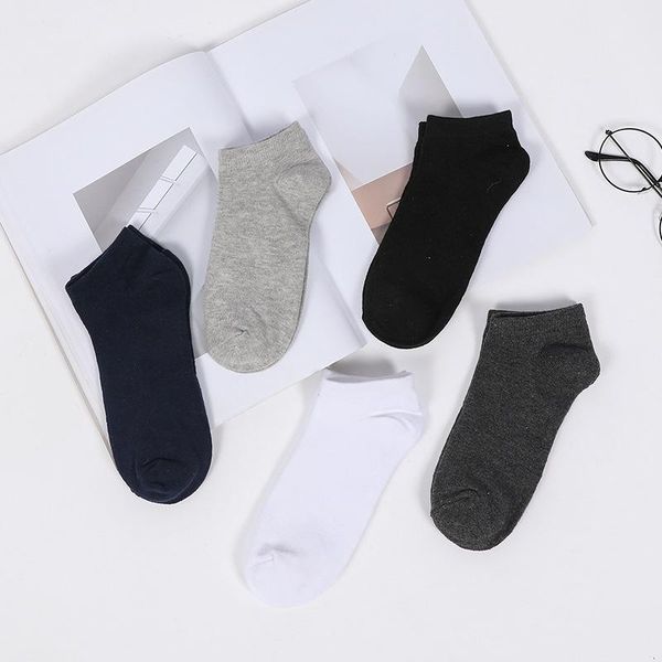 

men's socks summer thin breathable low boat black and white cotton business invisible