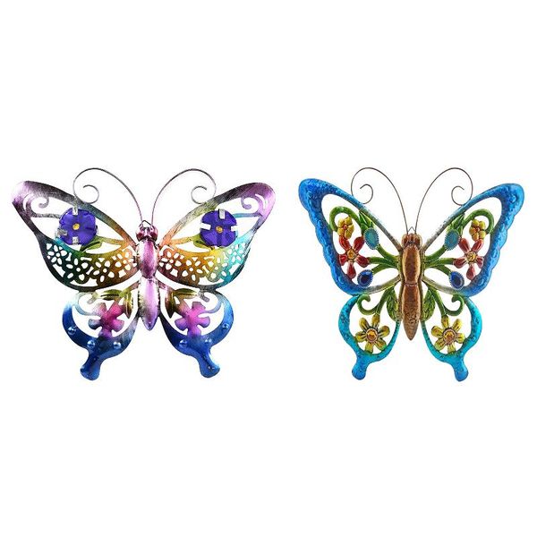 

decorative objects & figurines 3d metal butterfly decor wall art sculpture hanging decoration for garden patio or fence add more natural atm