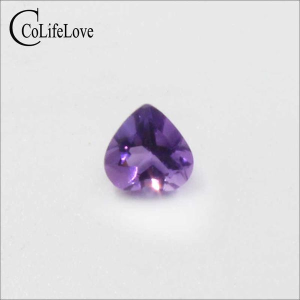 5mm Coração Corte Natural Ametista Solta Pedra Real Natura Ametista Loose Gemstones Grânulos para Jóias DIY H1015