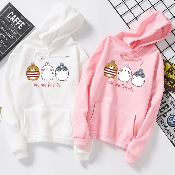 

women's hoodies & sweatshirts winter kpop we are friends graphics hoodie female harajuku sudaderas womens hoody clothes, Black