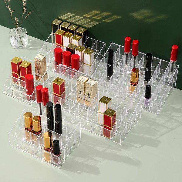 

storage boxes & bins 9 / 24 36 40 lattice transparent lipstick shelf finishing box plastic deskcosmetics