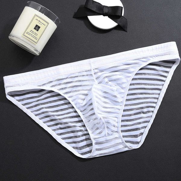 

underwear riangle ultra-thin ice silk strips transparent gentlemen comfortable breathing quality men's panties, Black;white
