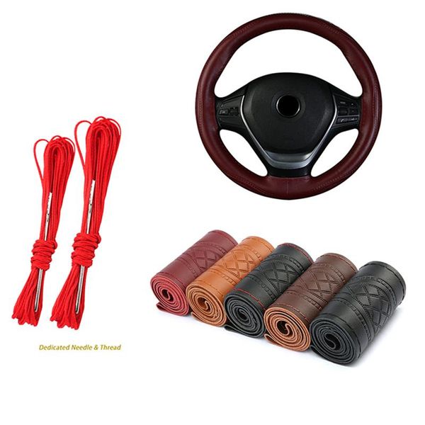 

steering wheel covers car leather cover four seasons universal non-slip interior accessories