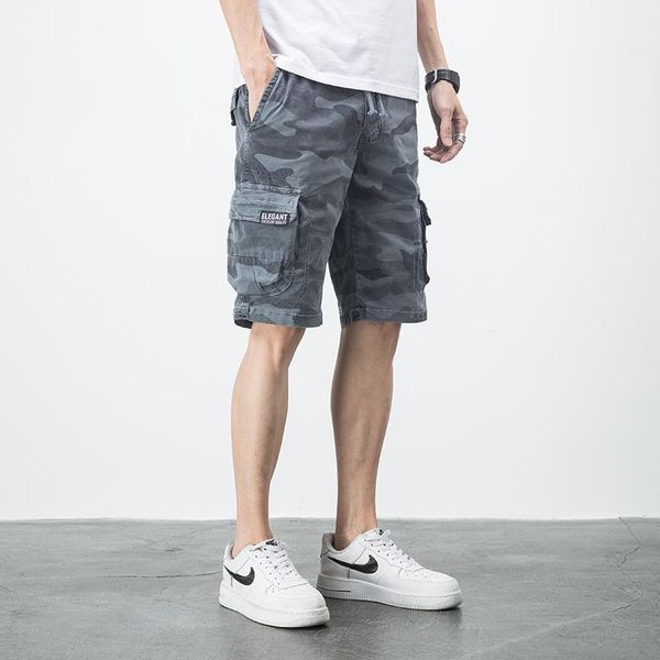 

men's shorts glacialwhale mens cargo men 2021 camouflage side pockets harajuku hip hop japanese streetwear male pants for, White;black