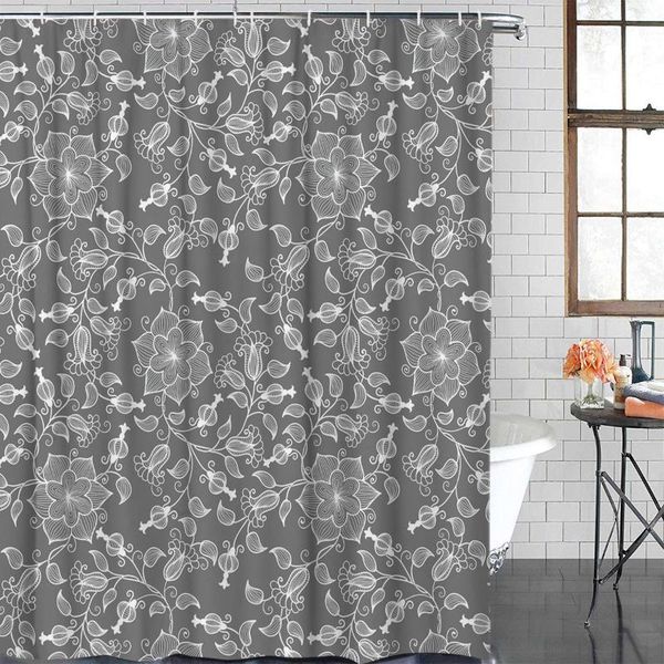 

shower curtains curtain waterproof polyester fabric retro plant pattern flower