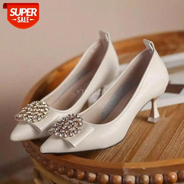 

bride wedding shoes light color pearl white heels women's stilettos new pointed toe zapatos de mujer plataforma #089h
