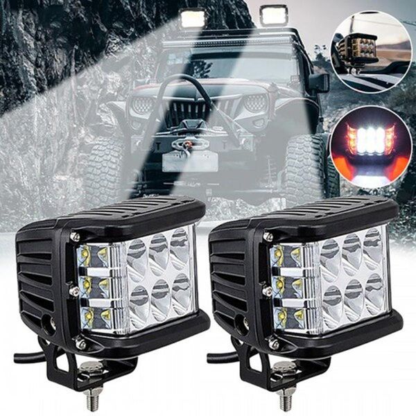 

3.75" dual side shooter dual color strobe led pods for truck atv boat car dq-drop