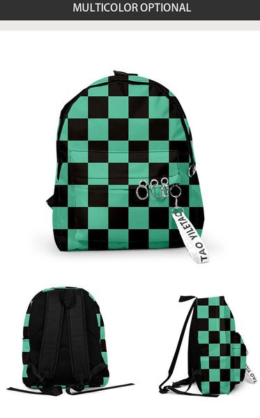 

school bags 2021 demon slayer kimetsu no yaiba backpack canvas bag tomioka giyuu printed boys girls travel notebook casual
