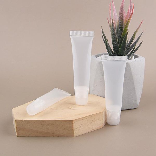 

10pcs 8ml/10ml/15ml lip refillable bottles clear transparent cosmetic easy to use portable makeup refillable bottles