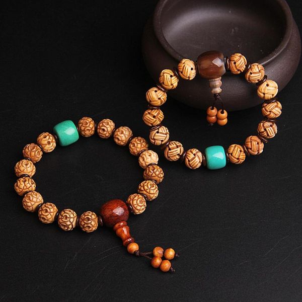 

beaded, strands cow bone carving round beads models handmade diy jewelry bracelet wholesale 12mm natural male and female couple, Black