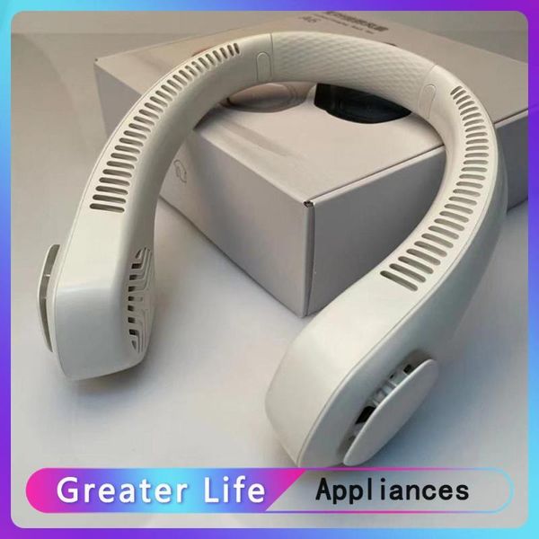 

electric fans portable neck fan usb rechargeable home sports wearable led glowing mute mini outdoor air conditioner