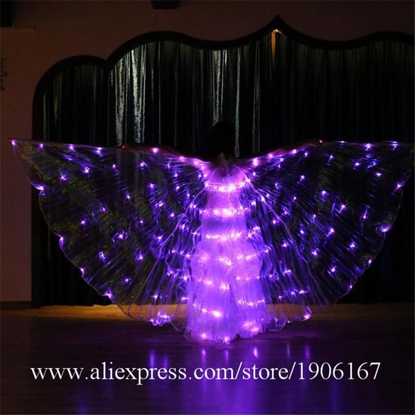 

party decoration colorful led luminous cloak light up ballroom butterfly wings illuminated lighting belly dance event stage props