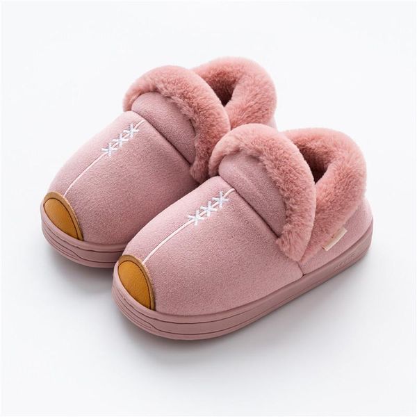 

slipper girls home shoes kids slippers autumn/winter children cotton baby boys indoor warm non-slip velvet, Black;grey