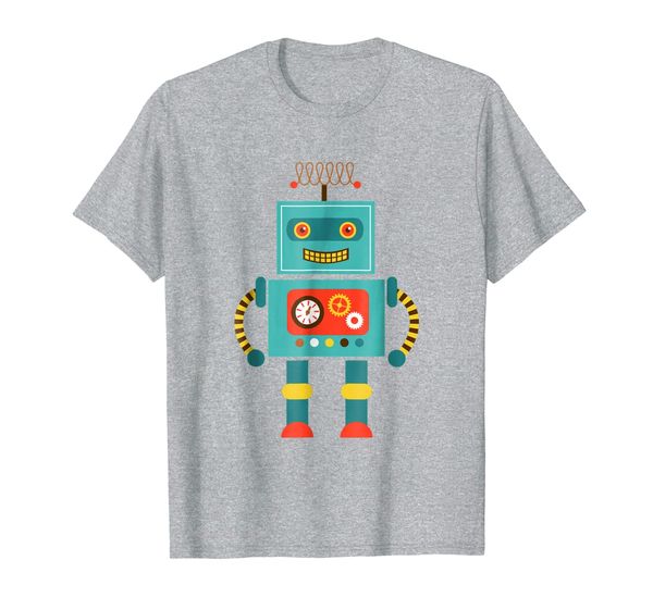 

cute vintage retro robot art | science math z000011, White;black