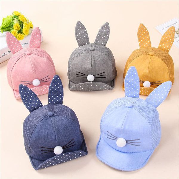 

hair accessories 8- month baby fashion cap summer hats for kids multicolor casual long ear design bucket hat cartoon cat cute sun, Slivery;white