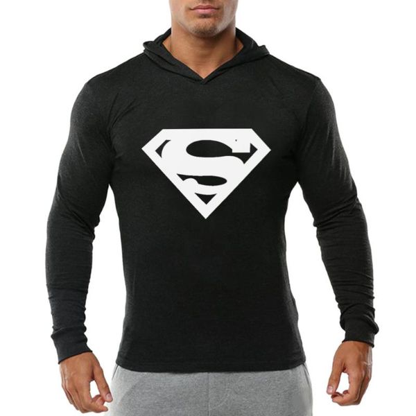 

men's hoodies & sweatshirts fttoy long sleeve hoodie outdoor fitness sports running training wear autumn/winter cotton print w, Black