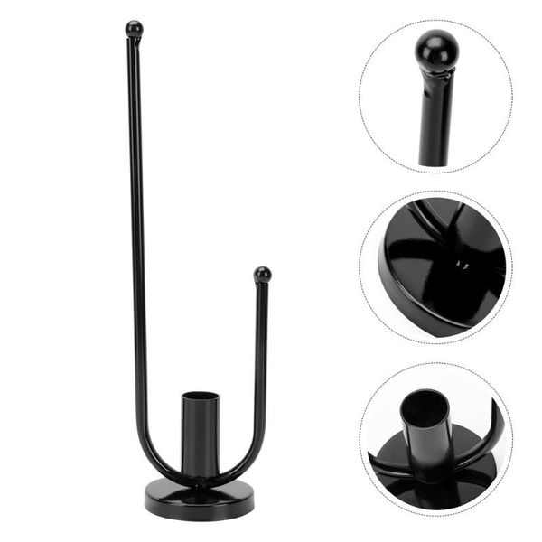 

candle holders 1pc home deskmetal stand decor nordic style holder (black)