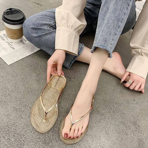 

slippers 2022 women shoes fashion designer beach flip flops ladies summer flat thong sandals shower slides, Black