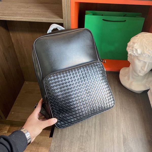 

designer luxury backpack business leather casual simple woven computer travel