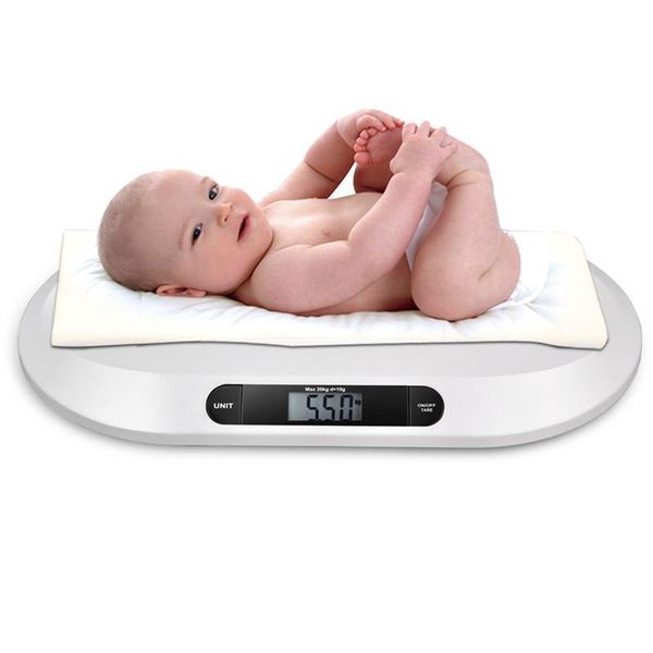 

smart scales smoothing multi-function pet scale electronic digital baby infant bathroom weighing (white)